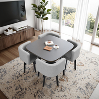 Ensemble de table à manger ronde moderne de luxe comprenant quatre chaises et une table basse, design gain de temps pour hôtel, appartement, villa