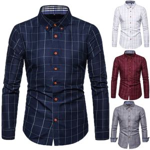 Top qualité grande taille hommes chemises affaires à <span class=keywords><strong>carreaux</strong></span> à manches longues Slim Fit robe <span class=keywords><strong>chemise</strong></span> Plaid décontracté garçons surdimensionné <span class=keywords><strong>chemise</strong></span> Blouses - Product Image 3