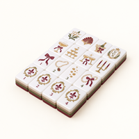 Jeu de Mahjong américain à quatre couches, tuiles en acrylique épaissies style éclats d'étoiles atomiques des années 1950, pièces de jeu de table