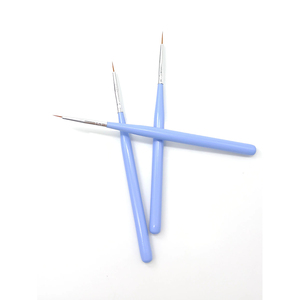 Wood Handle Nylon Hair Thin Nail Art Liner Paint Brush Set Blue Nail Drawing Fine Line Striping Salon Manicure Nail Brushes - Product Image 4