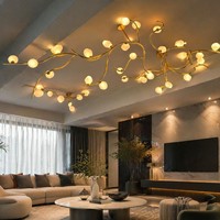Luminaires Sculpturaux LED Personnalisés en Cuivre Doré à Hauteur Réglable avec Abat-jour en Cristal 3000K pour Halls d'Hôtels et Centres de Ventes
