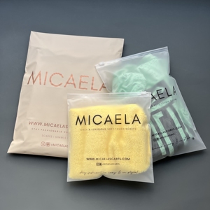 Wholesale Custom Brand Logo Matte Frosted Zipper Bags Semi Transparent Plastic Slide Zip Pouches For Apparel Garment Packaging - Product Image 5