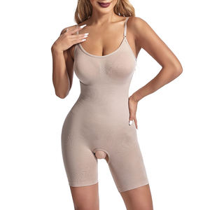 Direct Sale High Quality Women's Shapers Crotchless Bodysuits with Animal Print <b>Tummy</b> <b>Control</b> Shapewear Featuring Ribbed Fabric - Product Image 1