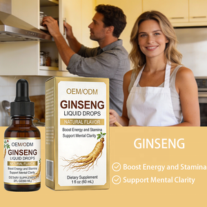 תוסף נוזלי ג'ינסנג מותג פרטי - ייצור לפי הזמנה (OEM/ODM) לתמיכה באנרגיה ובהירות נפשית, 60 מיליליטר טיפות בטעם טבעי - Product Image 2