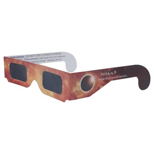 फैक्टरी थोक आईएसओ प्रमाणित सौर ग्रहण चश्मा अनुकूलित डिजाइन सौर ग्रहण देखने को देखने के लिए कागज चश्मा ग्रहण