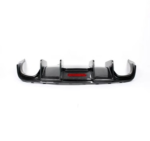 Audi A5 S5 B8 2008 2009 2010 2011 için Gerçek Karbon Fiber Difüzör 2 4 Kapılı Arka Tampon Splitter Dudak Işıklı - Product Image 1