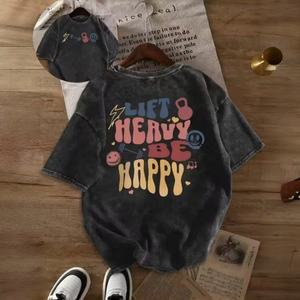 Camisetas de Manga Corta Vintage para Hombre, de Alta Calidad, Estilo Retro Lavado, con Diamantes, Corte Holgado, de Marca de Moda - Product Image 5