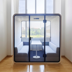 Cabine <span class=keywords><strong>de</strong></span> réunion modulaire ronde moderne en aluminium DIY, salle <span class=keywords><strong>de</strong></span> réunion portable, cabine insonorisée pour bureau - Product Image 4