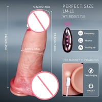 Vibromasseur Thruster Chauffant en Silicone Souple Étanche pour Femme avec Télécommande, Jouet Sexuel Adulte pour Lesbiennes