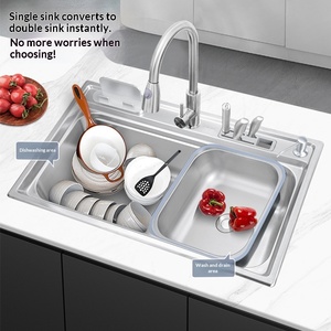 Évier à marches en acier inoxydable SUS304, simplicité moderne, grand évier simple pour la cuisine, bac à légumes, multifonctionnel pour la maison - Product Image 3