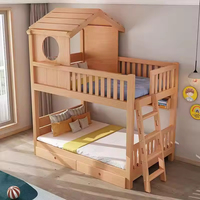 Meubles de chambre à coucher intelligents au design moderne 2025 pour enfants Lit mezzanine avec toboggan et escaliers Ensemble de lits superposés