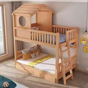 2025 현대 디자인 스마트 키즈 침실 가구 로프트 침대 슬라이드와 계단 이층 침대 세트 - Product Image 5