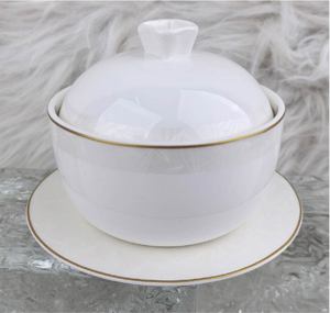 Chinese Ink Mountain Landscape High <b>Bone</b> <b>China</b> <b>Dinner</b> <b>Set</b> Hand Gold Rim Luxury Hotel Banquet Porcelain Tableware Custom Logo - Product Image 3