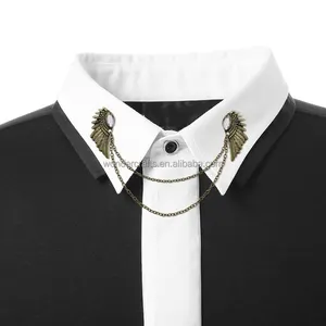 WD Vente en gros Broche de chemise au design de mode personnalisé Broche de sac à main Sac à dos Badge Broche en métal de blé avec chaînes