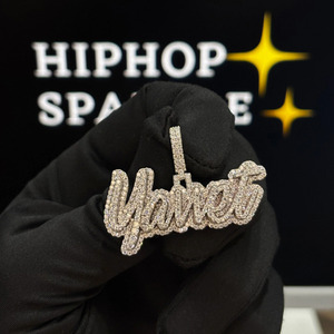 Custom <b>Name</b> Pendant 1.9 Inch Iced Out Moissanite Hip Hop Jewelry 925 Sterling Silver Luxury Bling <b>Chain</b> Pendant for Men Women - Product Image 6