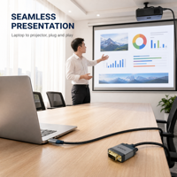 Câble adaptateur USB C vers VGA 1080P60Hz, convertisseur vidéo Type-C vers VGA pour ordinateur portable vers projecteur moniteur, câble tressé