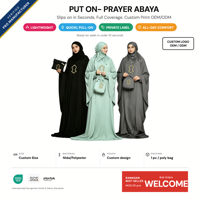 Ensemble de prière et jilbab pour voyages au Moyen-Orient et en Asie du Sud-Est, logo personnalisé, OEM ODM, directement de l'usine, Abaya Dubaï, vente en gros, robe Abaya modeste