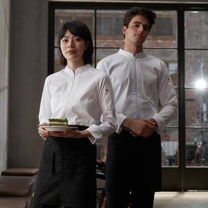 Uniforme professionnel à manches longues pour le personnel d'entretien ménager, polyester/coton, vêtements de travail pour la restauration, l'hôtellerie et les services d'accueil - Product Image 1