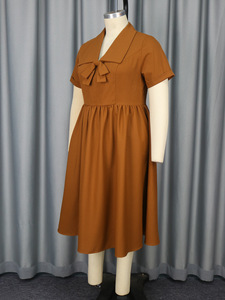China Factory Wholesale Brown Casual <strong>Dresses</strong> Vintage <strong>Plus</strong> <strong>Size</strong> Vintage <strong>Dresses</strong> Retro <strong>1950s</strong> 60s Vintage Summer <strong>Dress</strong> - Product Image 6