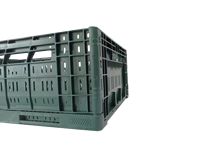 Caisse en plastique robuste de qualité alimentaire 100 % recyclable, empilable, durable, en PP maillé pour le stockage et la manutention agricole