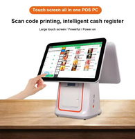 Système de point de vente tout-en-un de 15,6 pouces, écran tactile double, terminal de caisse enregistreuse, imprimante intégrée, scanner, restaurant, autre machine de point de vente