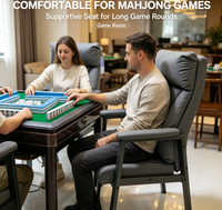 Chaise de mahjong ergonomique et durable avec dossier haut, coussin en éponge épaisse, fauteuil en métal pour salle de jeux, salle à manger, lecture