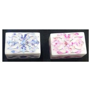 Cajas de Trabajo con Incrustaciones de Mármol Blanco y Piedras Semipreciosas - Product Image 1