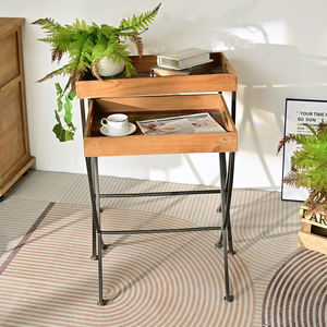 Handicrafts Modern Design Wooden Coffee <b>Side</b> Table with Metal Legs Durable & Easy Assembly <b>for</b> <b>Living</b> <b>Room</b> Home Decor - Product Image 4