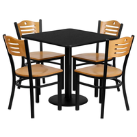 Meubles de restaurant commercial ensemble de table de restaurant pour 4 personnes ensemble de café chaise en métal de restauration rapide moderne table en bois