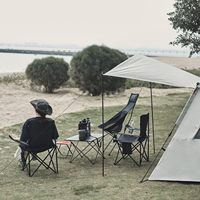 Chaises de camping pliables légères HANTU en tissu Oxford avec cadre en fer moderne - Meubles d'extérieur portables pour la plage, la randonnée et le jardin