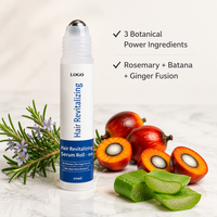 Serum Revitalisasi Rambut Private Label Roll on 10ml Minyak Batana Rosemary Jahe Menutrisi Memperkuat Perawatan Kulit Kepala