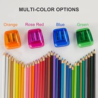Taille-crayon manuel à double trou en matériau PS pour adultes, étudiants, école, classe, maison, bureau