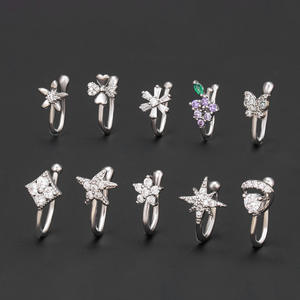 Faux Anneau de <span class=keywords><strong>Nez</strong></span> Clip U Forme Zircon Micro-Incrusté Géométrique Créatif, Tendance Femme Style Europe et États-Unis - Product Image 4