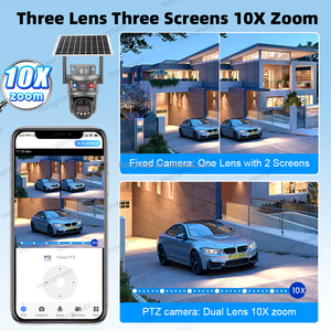 Hongnaer 9mp Draadloze Zonne-Energie 10x Zoom 3 Lens Surveil Cctv Ptz Camera V380 Pro Outdoor Security 4G Sim Kaart Zonne-Energie Camera - Product Image 4