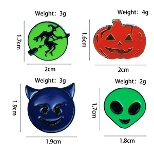 Broche <span class=keywords><strong>de</strong></span> aleación esmaltada con diseño <span class=keywords><strong>de</strong></span> cabeza <span class=keywords><strong>de</strong></span> demonio alienígena <span class=keywords><strong>de</strong></span> Halloween, estilo caricatura, calabaza, <span class=keywords><strong>bruja</strong></span>, insignia <span class=keywords><strong>de</strong></span> terror, accesorio <span class=keywords><strong>de</strong></span> personalidad - Product Image 4