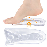 Semelles de chaussures en gel pour l'avant-pied, auto-adhésives, massantes, absorbant les chocs, orthopédiques, souples, trois quarts de longueur, avec soutien de la voûte plantaire
