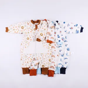 Primavera infantil unisex bambú pijamas ropa de bebé pies Pijamas bebé mameluco