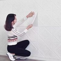 Stiker Dinding 3D Tiga Dimensi Perekat Sendiri Eropa 70x70 cm Wallpaper Xpe Busa Tahan Air Stiker Panel Dinding Modern