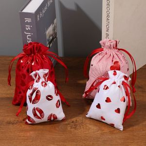 Sac à cordon en velours en forme de cœur Zongliu, nouveau sac pour la Saint-Valentin, mariage, bonbons, cadeaux et emballage de bijoux pour cadeaux romantiques - Product Image 4