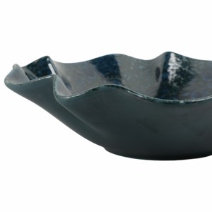 Bol décoratif rond ondulé en poterie émaillée moderne, centre de table, décoration d'intérieur - Product Image 5