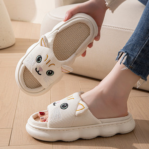Pantuflas de Felpa Suaves con Diseño de Gato de Dibujos Animados, las Más Vendidas del 2026, para Mujer, de Lino, para el Hogar - Product Image 3