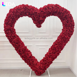 Decoración de Fondo para Bodas al Aire Libre LEDA, Arco de Flores en Forma de Corazón con Hortensias, Decoración de Flores Artificiales para Eventos - Product Image 1