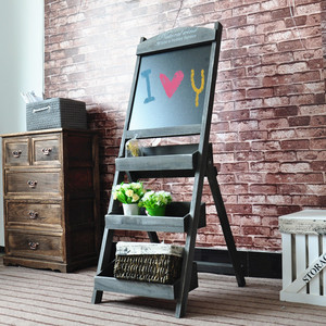 Plante en <span class=keywords><strong>bois</strong></span> Stand Pot Rack Présentoir Pays <span class=keywords><strong>Rustique</strong></span> En Pot Fleurs Avec Tableau Noir Accueil bar babillard - Product Image 5