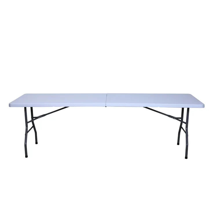 TUOYE 8FT Wholesale Modern Meeting catering Banquet Picnic Plastic Fold Up White Rectangular Folding Outdoor Table