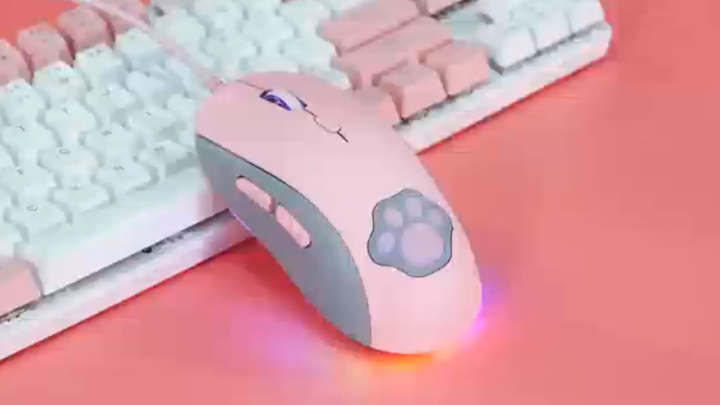ONIKUMA CW918 Pink Cat Claw Gamer Mice - Adjustable DPI
