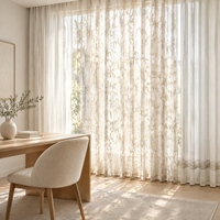 Tirai Kain Kasa Tipis Breeze Flow, Voile Transparan Lembut untuk Dekorasi Pintu Geser Balkon dan Jendela Teras, Dapat Dipesan Sesuai Ukuran