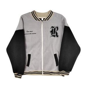 Groothandel fabrieksverkoop streetwear hiphop baseballjacks voor heren, aangepaste logo's, 100% polyester sweatshirts, ODM levering - Product Image 2