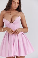 Robe Mini Strapless de Luxe en Coton Doux pour Femme – Collection Été Décontractée et Élégante – Fabrication sur Mesure