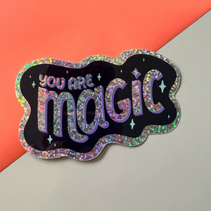 High Quality Glitter Stickers Custom Waterproof Vinyl Stickers Glitter <strong>Effect</strong> Star Film Cute Cartoon Hologram Stickers - Product Image 4
