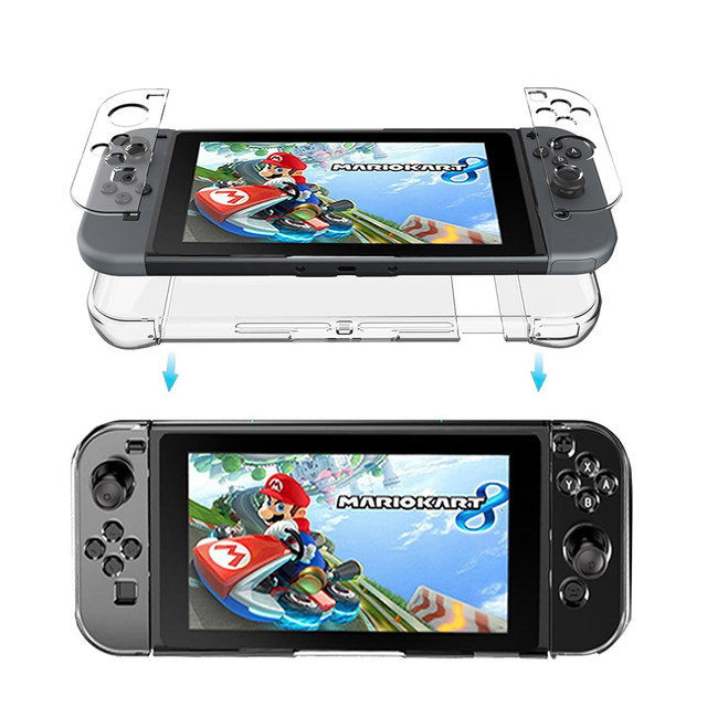 High Quality Crystal Protective case Three-proof Transparent Shell Game Accessories for Nintendo Switch Console and